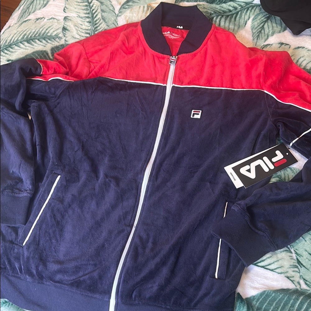 Fila Red and Blue Varsity Bomber Jacket